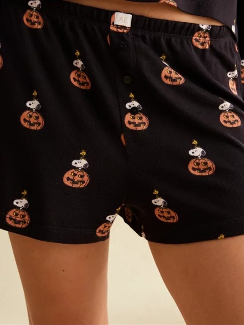 new ae snoopy halloween black pj shorts indie urban goth pajama lounge bottoms - Picture 8 of 8